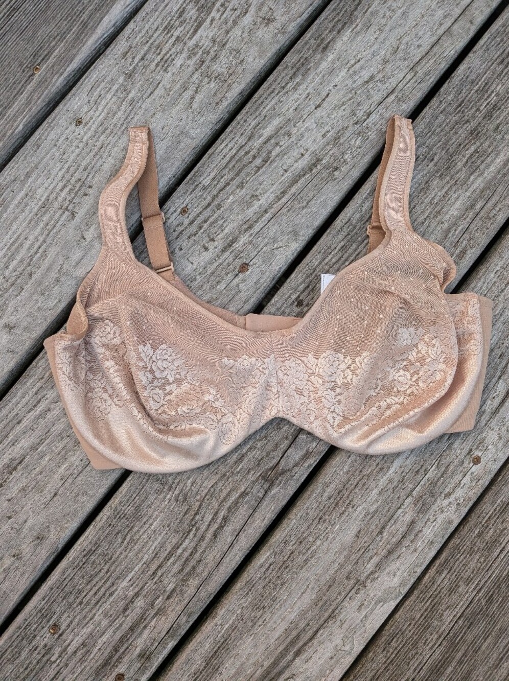 Soma Bra-Nude Lace Overlay Full Coverage Bra 40DDD